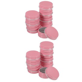 Operitacx 2 Sätze Aufbewahrungsdose Für Kerzen Zinn Bausatz Korb Webstuhl Liner Deckel Weißblech Karte Lotion Etikett Roti Salbe Bernstein Tragbar Abteil Rosa Aluminium 8 Stück * 2