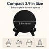 2 Pcs Black Obsidian Scrying Mirrors with Stands, 3.9 in