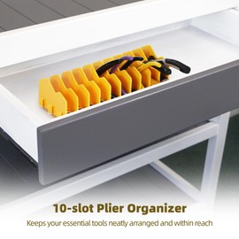 4 Pcs Plier Organizers, 10-Slot Plier Racks for Tool Box, Plasticy Pliers Storage Trays, Interlocking Wrench Holders with Non-slip Rubber Pads, Ideal for Drawer, Garage Workbench Organization