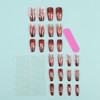 Fall Coffin Press on Nails Medium Fake Nails with Leaves