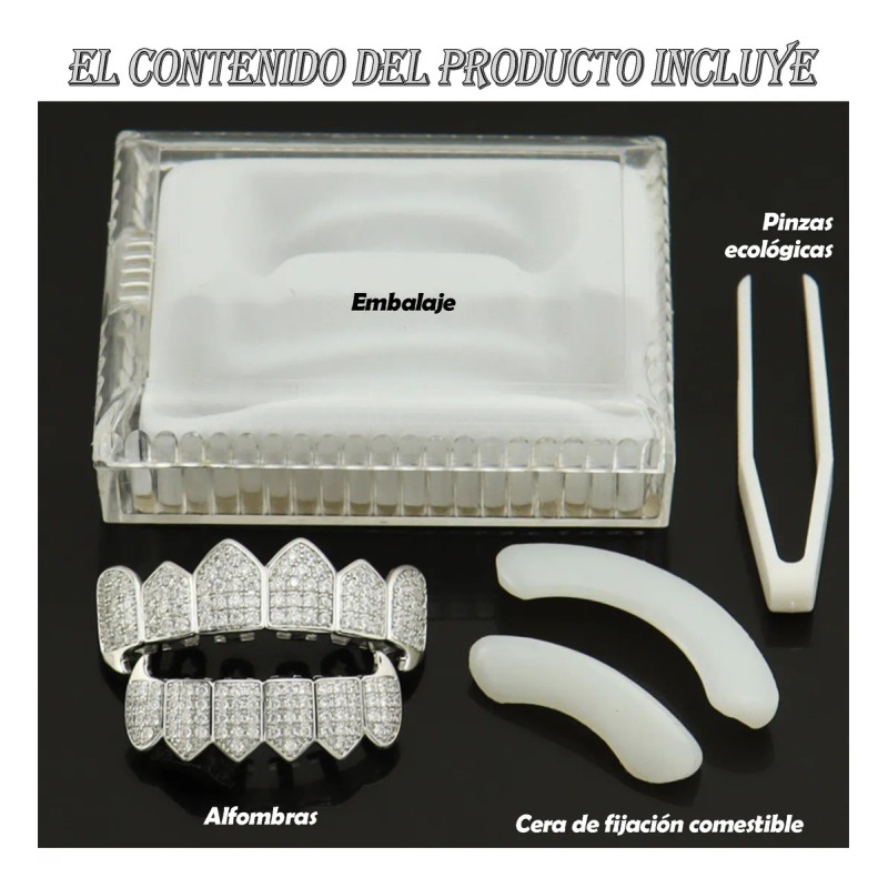 Grillz Dientes Set Hip Hop Prop Decoración