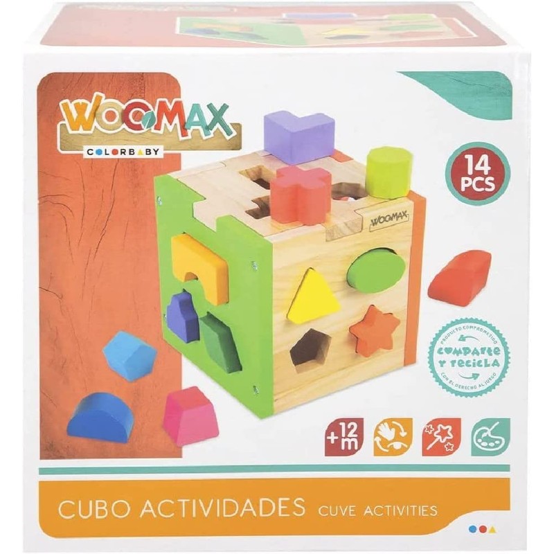 COLORBABY – Wooden Activity Cube Bucket
