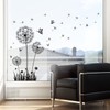 BASHOM BS-105 Dandelion Wall Stickers Flying Flowers Butterflies Decals Removable
