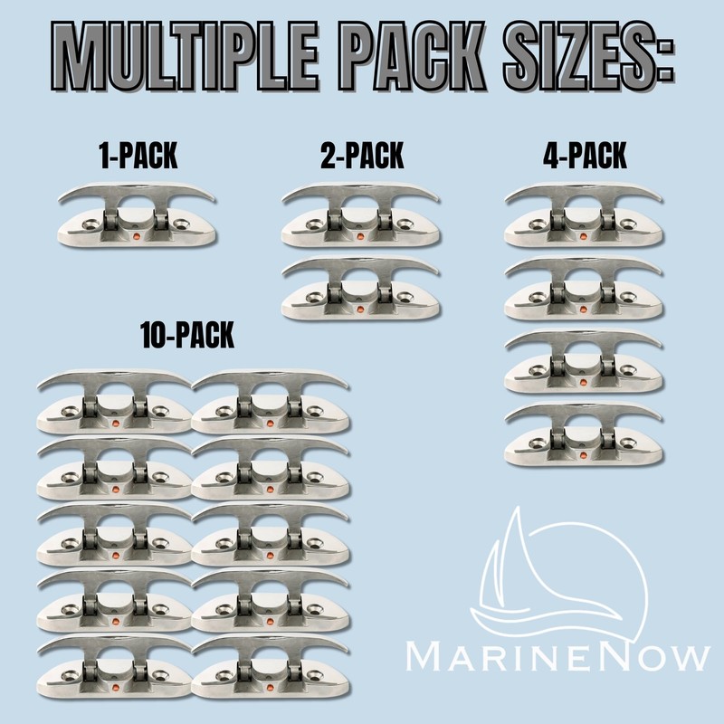 MarineNow 4-1/2" Folding Cleat Marine Grade 316 Stainless Steel (4.5")