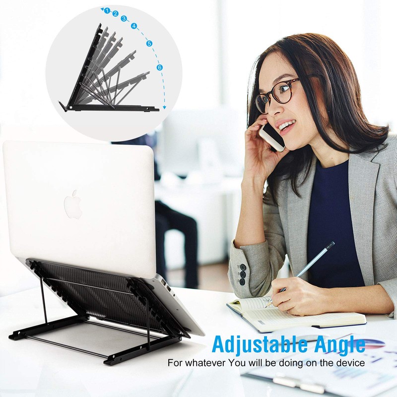 BauTangLe Laptop-Stand-Adjustable-Holder-Portable-Riser-for-Macbook-Desk, Upgraded Sturdy Laptop(10"-15.6") Stand, for i(Mac) / Laptop/Notebook/Tablet/Smartphone