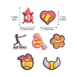 Hevmeg Sports Shoe Charms for Shoes,Baseball Softball Soccer Football Basketball Charms for Boy Girl Women Men