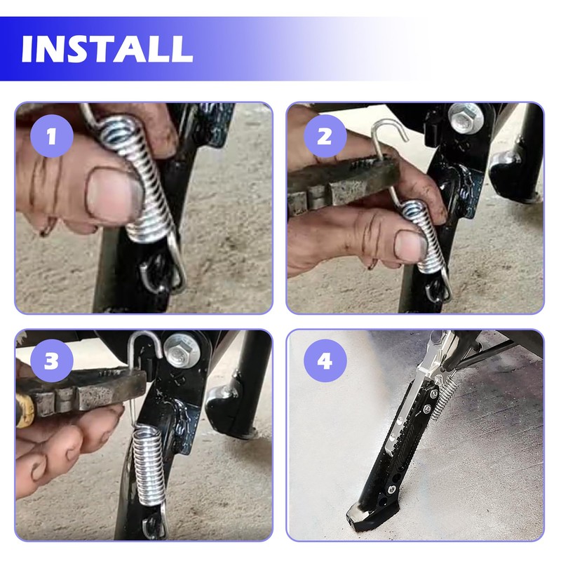 6PCS Motorcycle Kickstand Springs with 3 Size,Steel Kick Stand Spring