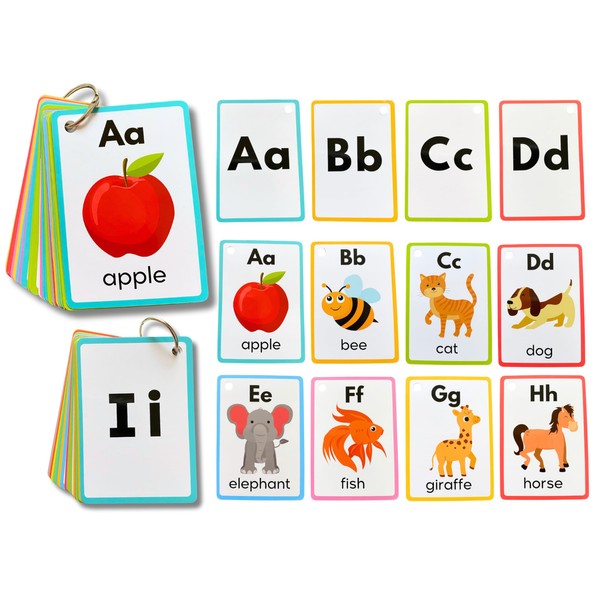 Alphabet Flash Cards Educational ABC Flash Cards, Uppercase and Lowercase
