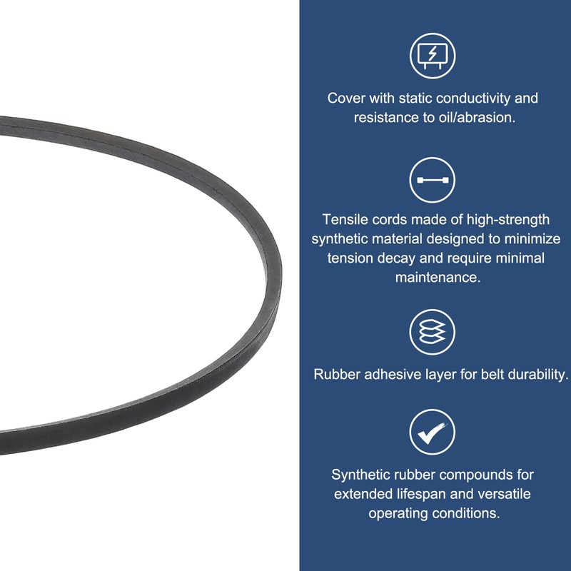 sourcing map 3L400 Classic Wrapped Rubber V-Belt, 40"(1016mm) Outside Circumference,