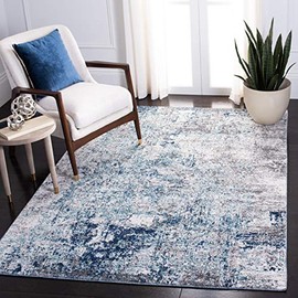 Safavieh Aston Collection ASN705M Modern Abstract Area Rug, 6' x 9', Light Blue / Grey