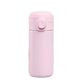 Pop Up Insulated Water Bottle, Cute Double Layer Vacuum Portable 420ml Mini Pop Up Insulated Bottle for Gift (Pink)