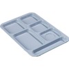 Carlisle FoodService Products Right-Hand 6-Compartment Tray, 10" x 14", Slate