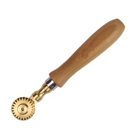 Pasta Wheel, Pastry Wheel for Fresh Puff Pastry, Dough Cutter for Tortellini, Ravioli Wheel, Diameter 30 mm, Made of Brass with Wooden Handle