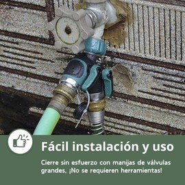 Ukipos Divisor de Manguera de 2 Vías de Metal Con sistema de Atornillado y Roscado. Diseño de fácil agarre, Conector de Manguera de Jardín con mangos largos y suaves, Válvula integrada