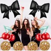 8PCS Black Bow and Cheetah Cherry Foil Balloons Decorations