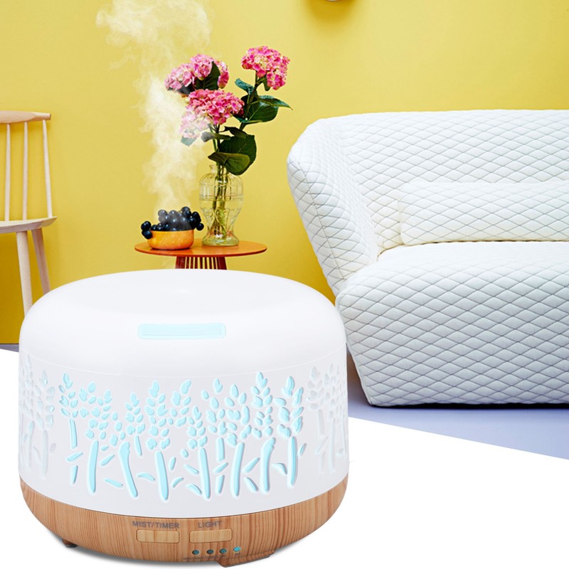 Desktop Humidifier 300ml Wood Grain Design Low Noise Aromatherapy Humidifier