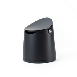 The Arc Knock Box | Holds 12-16 pucks | Elegant Design | Crema Coffee Products (Black Plastic Lid)