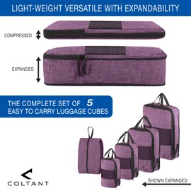 Compression Packing Cubes Travel Luggage-Organizer Set Packs More in Less Space