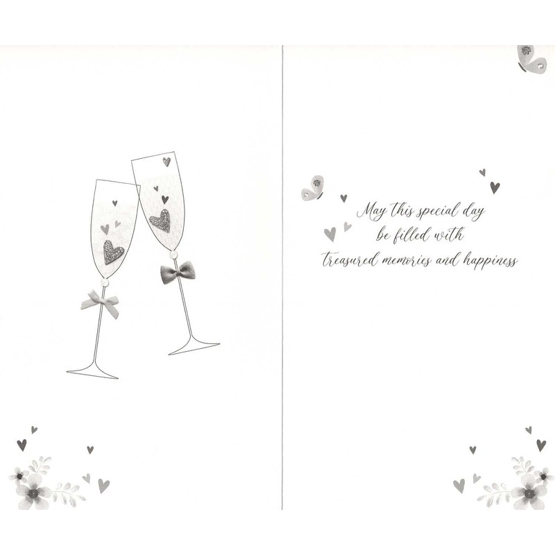 On Your Golden 50th Wedding Anniversary Card Embellished Champagne Greeting