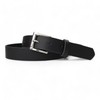 FRONHOFER Timeless dress belt, real cowhide leather, sleek silver buckle,