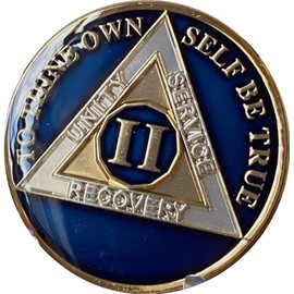 Ranger Industries 2 Year AA Medallion Metallic Midnight Blue Sobriety Chip II