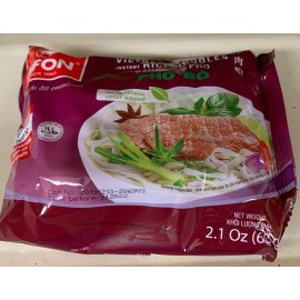 Vifon [8 bags x 2.1oz] Vifon Pho Bo Beef Flavor (Phở Bò) Vietnamese Rice Noodle Soup