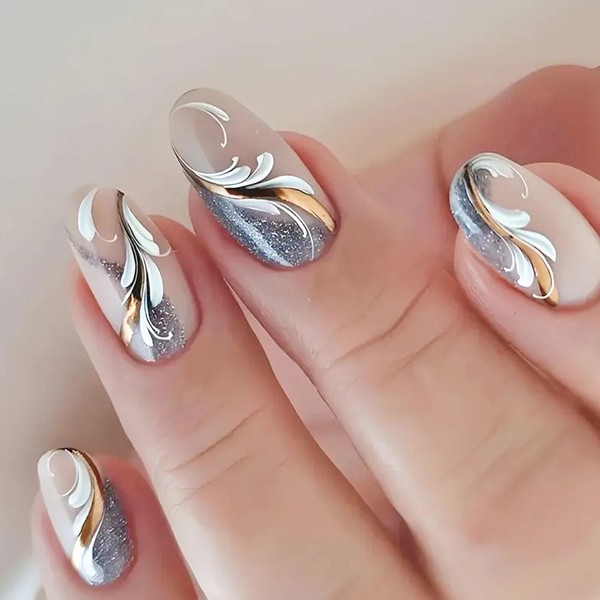 Short Round Nails Press ons Acrylc Press on Nails Oval