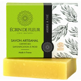 Écrin De Fleur - Handmade Tea Tree Oil Soap Organic, Solid Shower Gel, Natural Cosmetics, Vegan, 1 x 90 g