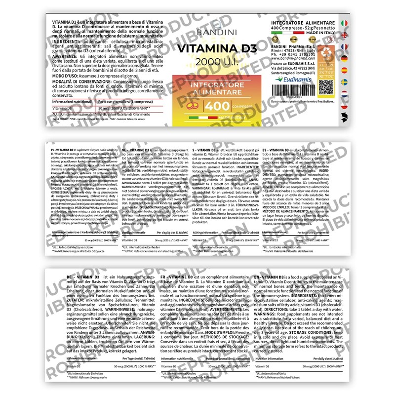 Bandini® Vitamin D 2000 IU - High Strength Vitamin D3
