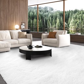 10x12 Area Rug Living Room: Large Shag Rug 10x12 for Living Room - White Fluffy Area Rug 10 X 12 Soft Plush Shaggy Fuzzy Modern Indoor Carpet for Bedroom.