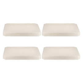 PATIKIL Chair Seat Covers Rectangle, 4 Pack Washable Dining Chair Covers Removable Dining Protector Slipcovers for Home Kitchen Party, White