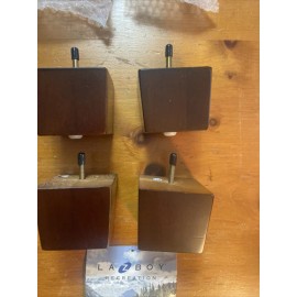 Lazboy 4Pc Wooden Furniture Legs 3” Sofa Legs Square Couch Legs Brown LAZBOY NEW