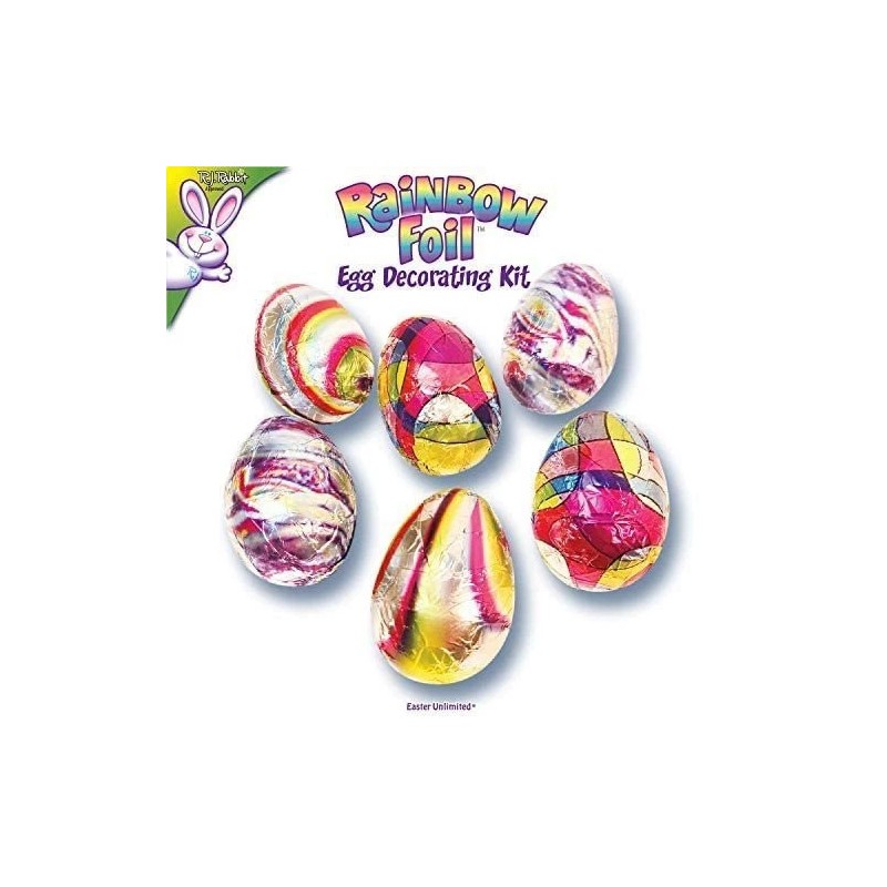 Easter Unlimited Rainbow Foil Easter Egg Decorating Kit – 12