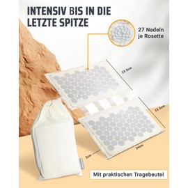 NEOLYMP Acupressure Doormat - Versatile Stimulation - Washable, Eco-Friendly with Carry Bag - Acupuncture Foot Massage Mat with ABS Tips - Nail Mat (Acupressure Doormat Beige)