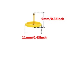 Tupalizy 120PCS Flat Plastic Round Head Map Thumb Tacks Push Pins with Steel for Hanging Art Picture Tapestry Wood Bulletin Cork Board Wall Cubicle and DIY Craft Home School Office Use (Yellow)