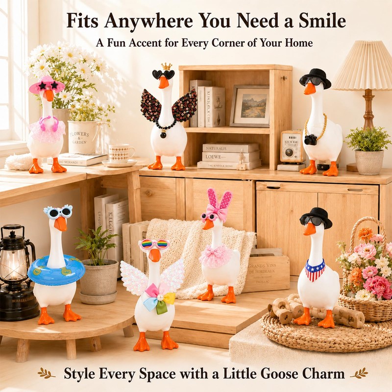 7-Inch Porch Goose Accessories, Mini Desk Goose Outfits for Goose