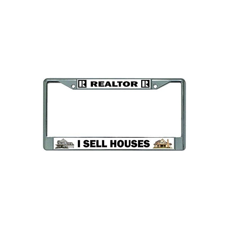 Realtor I Sell Houses Chrome License Plate Frame