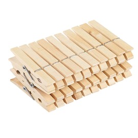 30 Traditional Wooden Laundry Pegs, Clothespins for Indoor and Outdoor Washing Lines, Clothes Drying Clips Also Perfect for Crafting, Art, DIY (1 Pack)