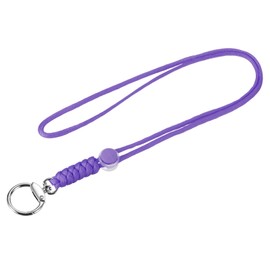 YOKIVE 1 Pcs Paracord Lanyard with Clasps, Necklace Keychain Cord Metal Hooks Straps | Great for Home Keys, ID Cards, Badge Holders (Purple, 19-Inch)