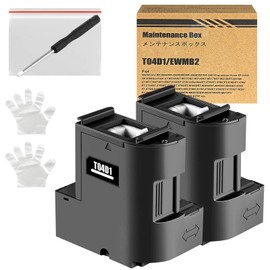T04D1 Ink Maintenance Box C13T04D100 Compatible with Expression Home XP 5100 5105 5150 WorkForce WF 2860 2865 EcoTank ET 4750 3750 3700 M3180 M3170 M3140 M312170 M2140 M1180 Printer Ink Box (2-Packs)