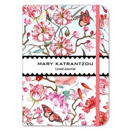 Museums & Galleries Hardcover Lined Journal - Red Floral Design by Mary Katrantzou - 200 Pages - Elasticated Closure