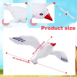 Cagemoga 8 Pcs Large Inflatable Seagull White Blow Up Seagulls Jumbo Flying Seagull Toy for Hawaiian Luau Summer Beach Pool Party Decoration Supplies