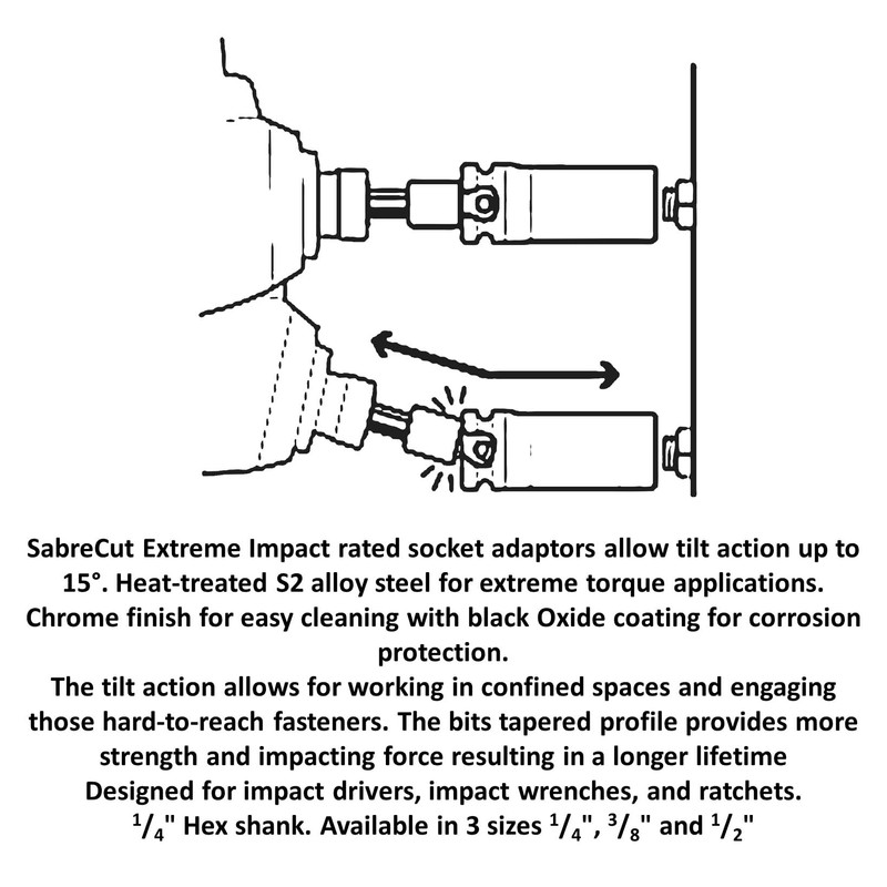 1 x SabreCut SCISA10038 95mm 15 Degree Tilt Socket Adapter