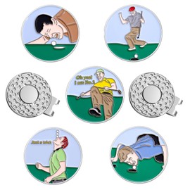 Jecten Magnetic Golf Ball Markers for Hat, Funny Enamel Golf Ball Marker with Magnetic Hat Clip for Golf Hats Bags Gloves Accessories