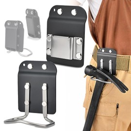 Clip-on Tool Belt Clip & Hammer Holder for Belt, 2 Sets 304 Stainless Steel Tool Clips for Hammer Holster Hook Clips Tools, for Cordless Drill, Impact Wrench, Nailer, Tape Measure, Hammer Holder