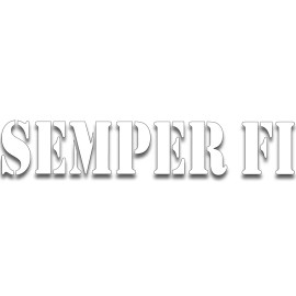 American Vinyl 2x8 inch White Vinyl Semper Fi Letters Sticker (US window decal vet) USMC Lic.