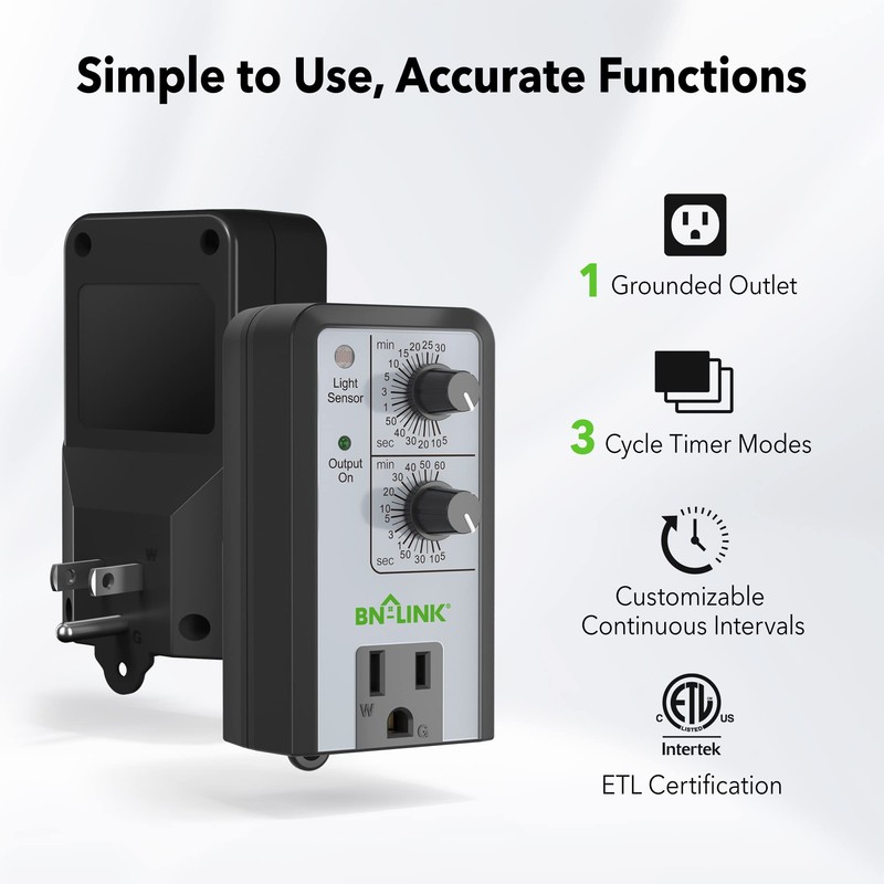 BN-LINK Short Period Repeat Cycle Intermittent Timer, Interval Timer -