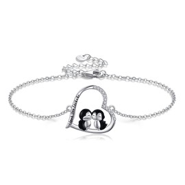 DAYLINLOVE Penguin Bracelets S925 Sterling Silver Heart Penguin Gifts Animal Jewelry For Penguin Lovers Women Christmas Gifts