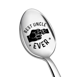 Best Uncle Ever Spoon Gifts from Nephew Niece, Uncle Fathers Day Gift for Uncle Retirement Birthday Gifts for Men Uncles Uncle Engraved Coffee Tea Spoon for Uncle Coffee Tea Lovers Gift Ideas