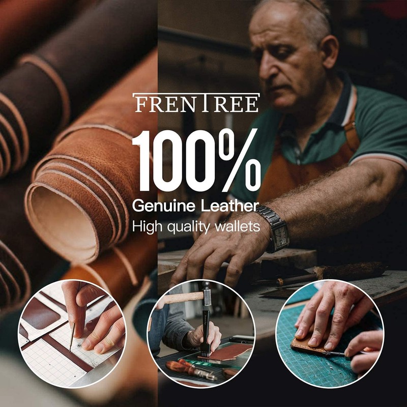 Frentree® Men's Leather Wallet with RFID Protection, 11 Card Slots,